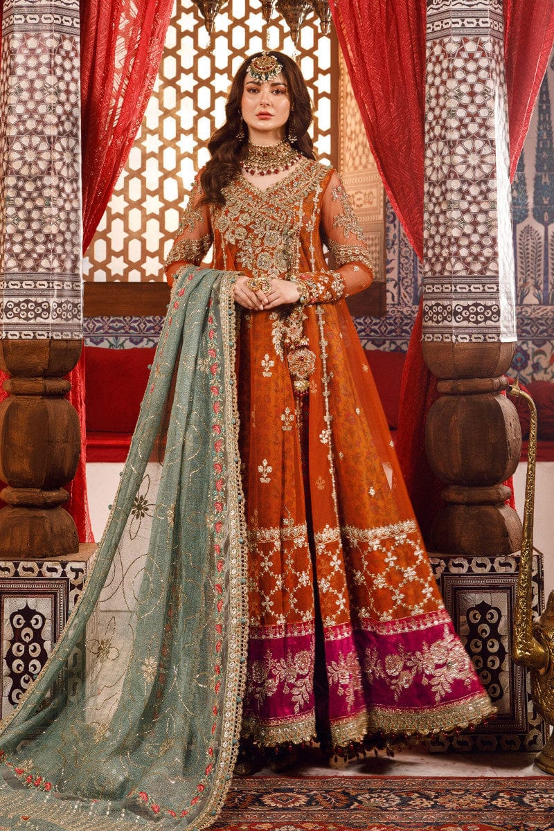 Burnt Orange, Fuchsia Pink Sareenah