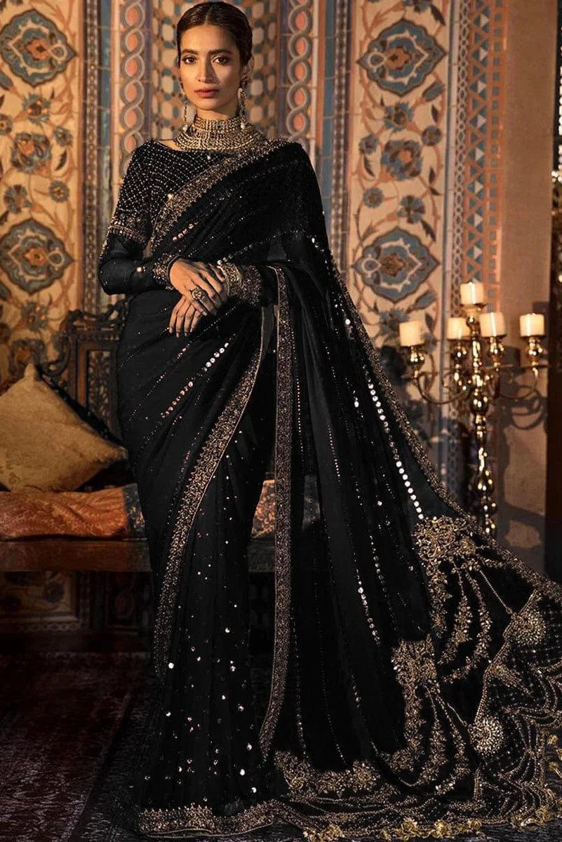 Drape Black Mukesh Sareenah