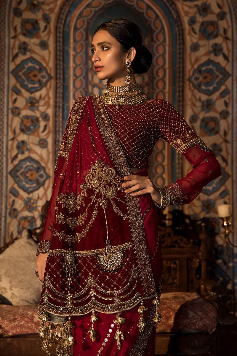 Drape Maroon Sareenah