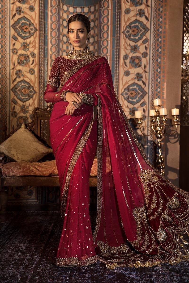 Drape Maroon Sareenah